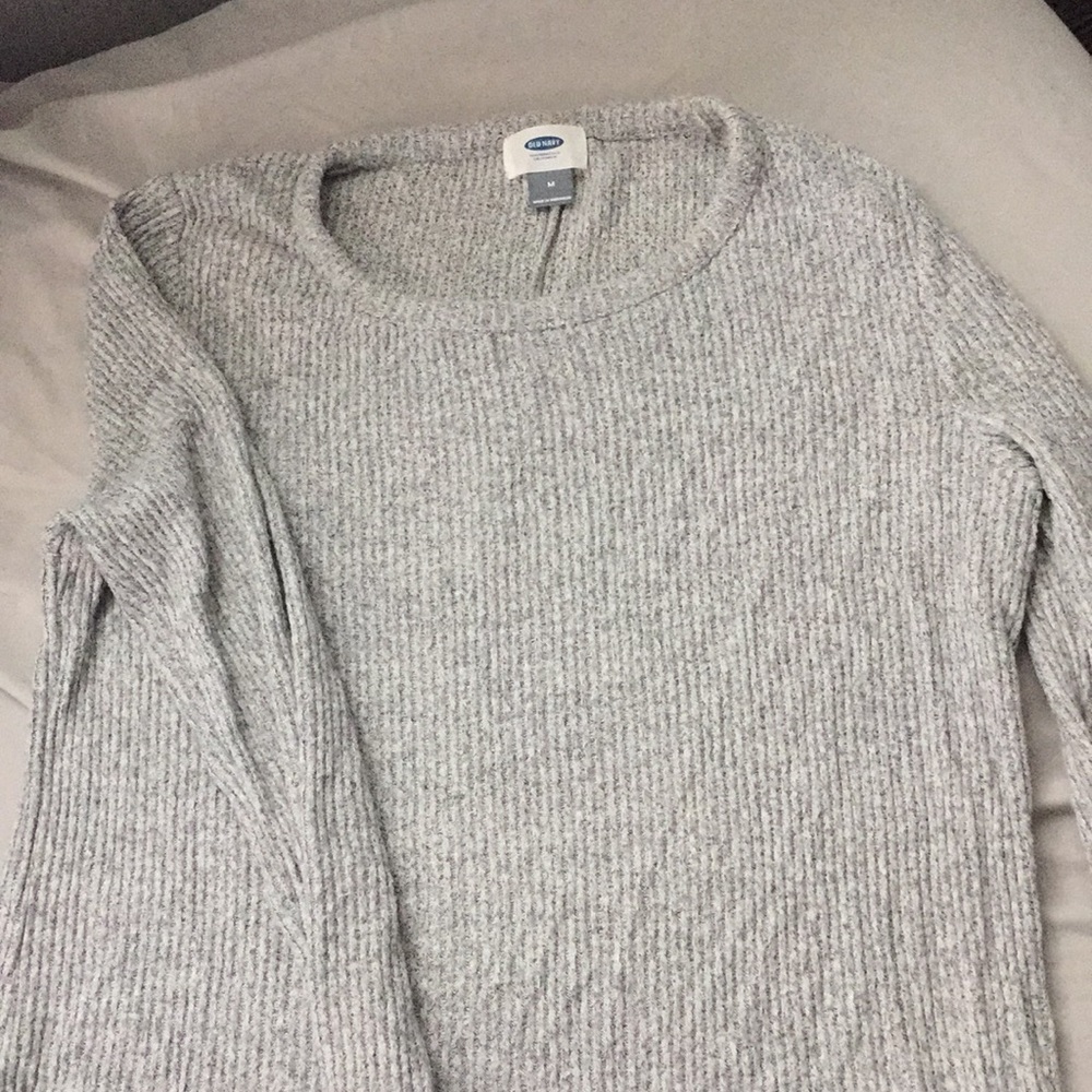 Soft grey ribbed sweater
